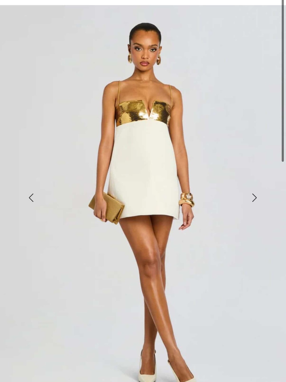 Retrofete Cyra Dress - Gold Sequin Mini Dress